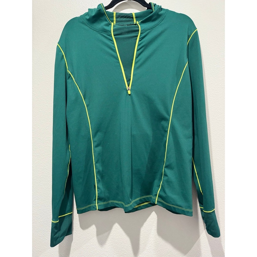 Fabletics Mesh pockets Athletic Jacket 1/4 Zip long sleeve hooded Size XXL